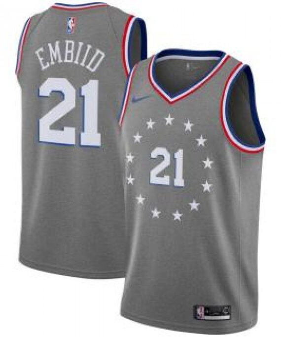 Joel Embiid Basketball Jersey #21 Philadelphia 76ers 18/19 Gray City Edition