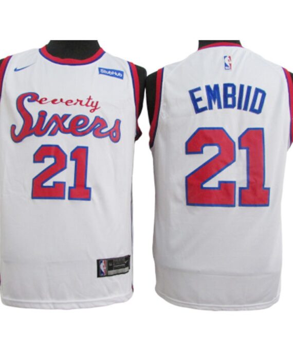Joel Embiid Basketball Jersey #21 Philadelphia 76ers 2020 White