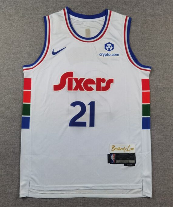 Joel Embiid Basketball #21 Jersey Philadelphia 76ers 2025 City Edition White