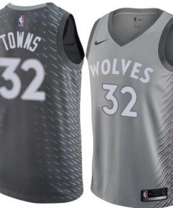 Karl-Anthony Towns Basketball Jersey #32 Minnesota Timberwolves 17/18 Gray City Edition