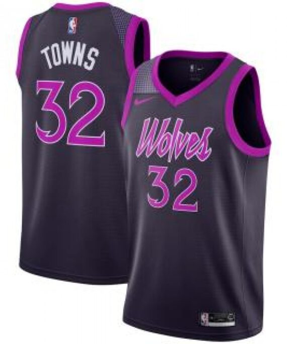Karl-Anthony Towns Basketball Jersey #32 Minnesota Timberwolves 18/19 Purple City Edition