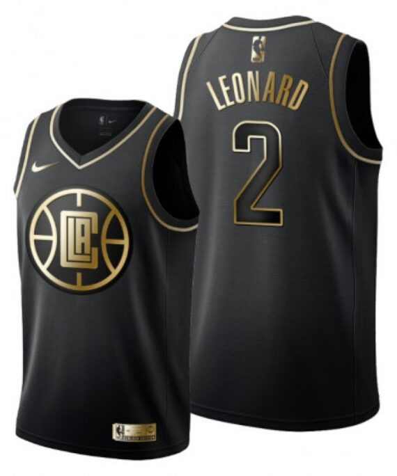 Kawhi Leonard Basketball Jersey #2 Los Angeles Clippers 19/20 Black Golden Edition