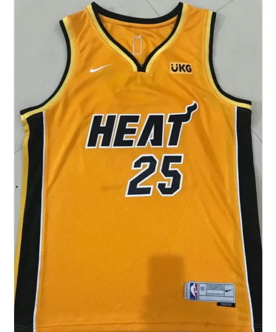 Kendrick Nunn Basketball Jersey #25 Miami Heat 2025 Earned Edition Yellow