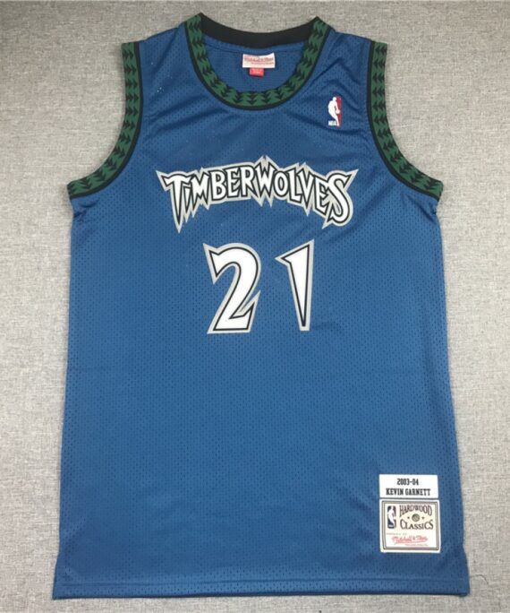 Kevin Garnett Basketball Jersey #21 Minnesota Timberwolves 2003/04 Blue Classic