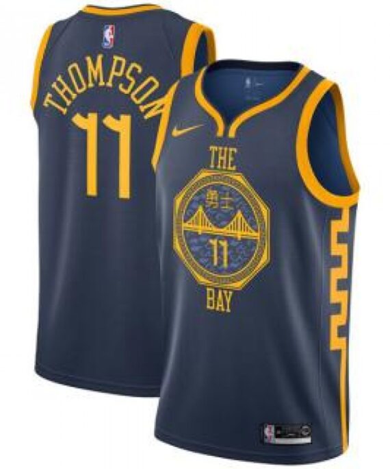 Klay Thompson Basketball #11 Jersey Golden State Warriors 18/19 Dark Blue City Edition