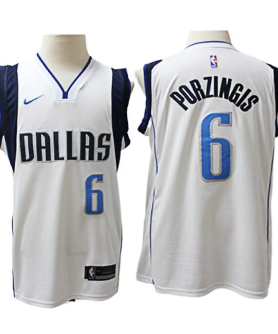 Kristaps Porziņģis Basketball #6 Jersey Dallas Mavericks White