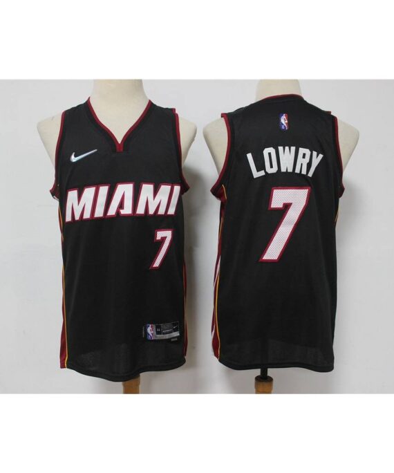 Kyle Lowry Basketball Jersey #7 Miami Heat 75th Anniversary Edition Black