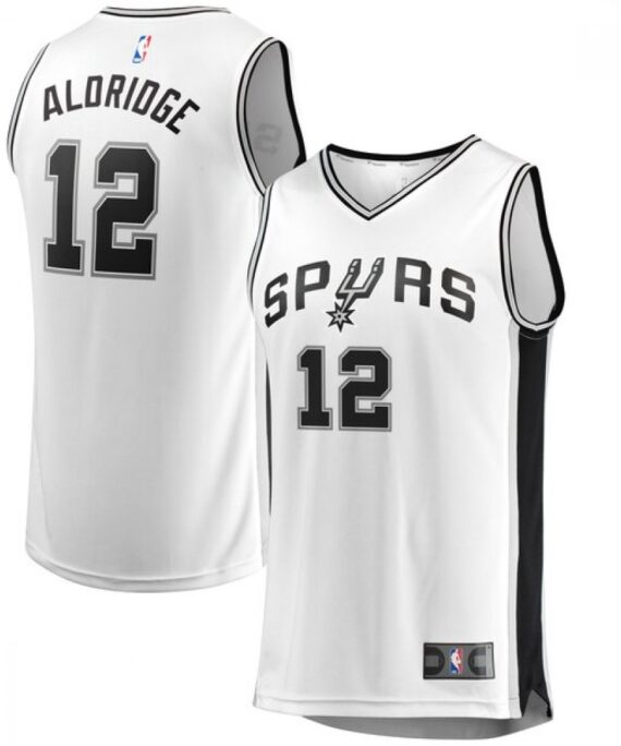 LaMarcus Aldridge Basketball Jersey #12 San Antonio Spurs 17/18 White Association Edition