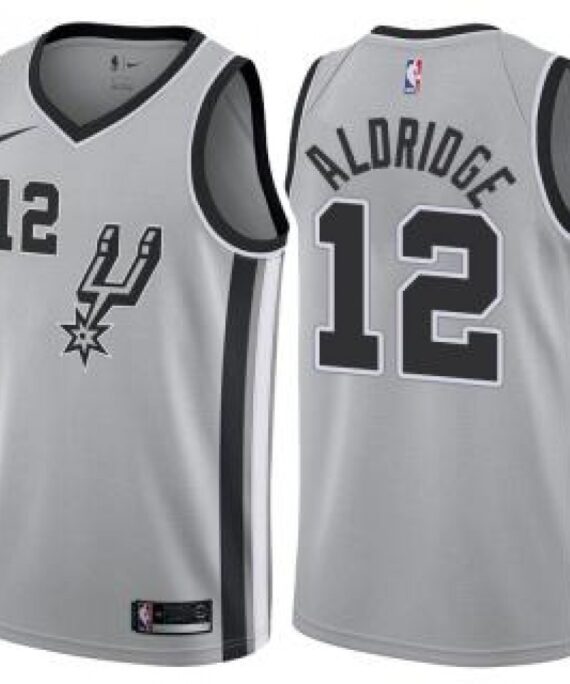 LaMarcus Aldridge Basketball Jersey #12 San Antonio Spurs 17/18 Gray Statement Edition