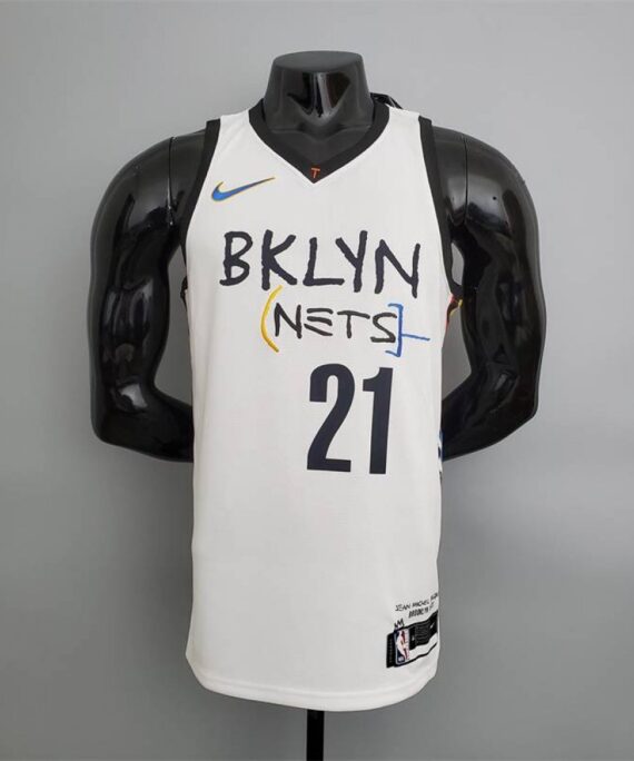 LaMarcus Aldridge Basketball Jersey #21 Brooklyn Nets Graffiti White