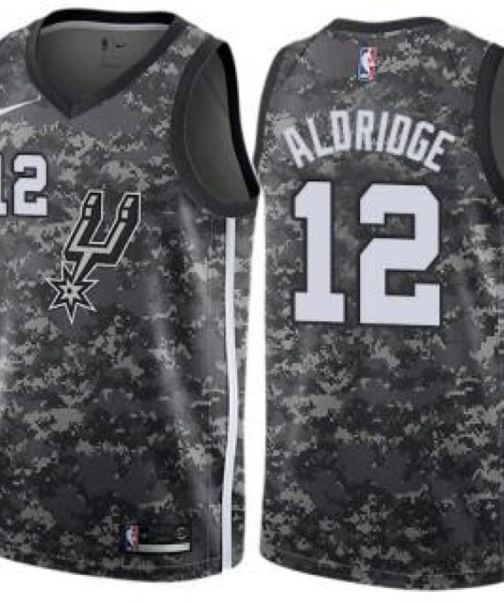 LaMarcus Aldridge Basketball Jersey #12 San Antonio Spurs 17/18 Black City Edition