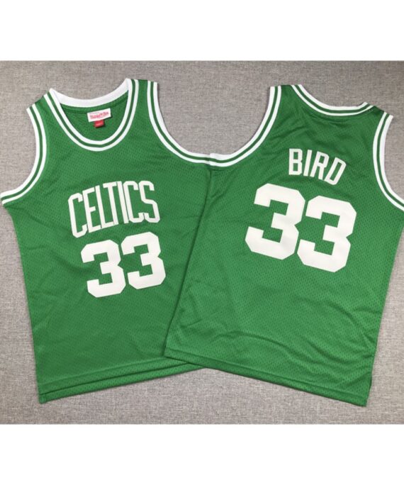 Larry Bird Basketball #33 Jersey Boston Celtics Classic Edition Green Child