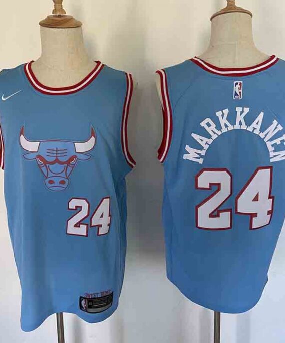 Lauri Markkanen Basketball #24 Jersey Chicago Bulls 2019/20 Blue City Edition