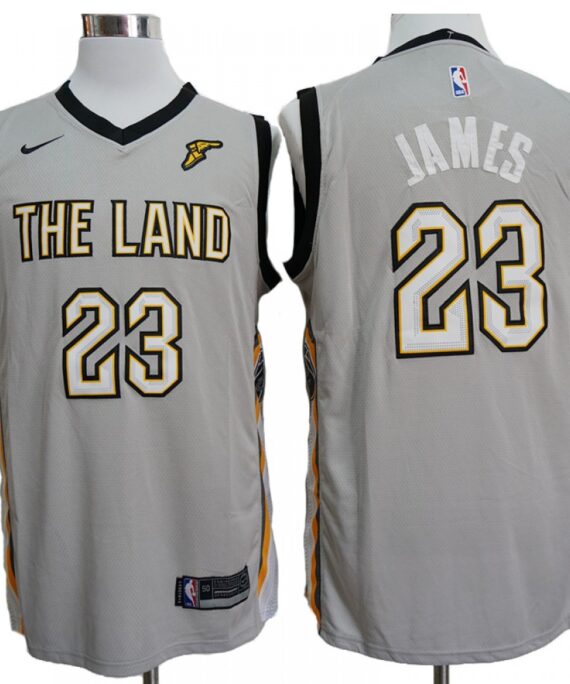 LeBron James Basketball Jersey #23 Cleveland Cavaliers 17/18 Yellow Gray City Edition