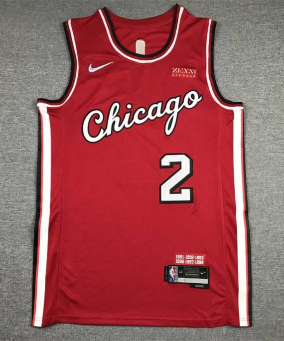 Lonzo Ball Basketball Jersey #2 Chicago Bulls 2022 City Edition Red