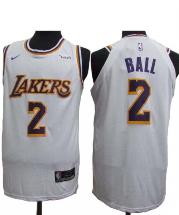Lonzo Ball Basketball #2 Jersey Los Angeles Lakers 18/19 White Association Edition