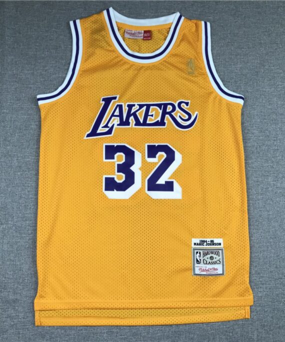 Magic Johnson Basketball Jersey #32 Los Angeles Lakers Yellow