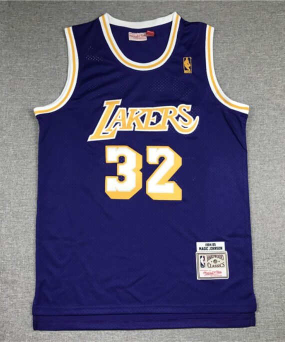 Magic Johnson Basketball Jersey #32 Los Angeles Lakers Purple