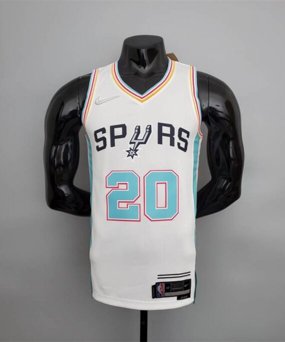 Manu Ginóbili Basketball Jersey #20 San Antonio Spurs 2022 City Edition White
