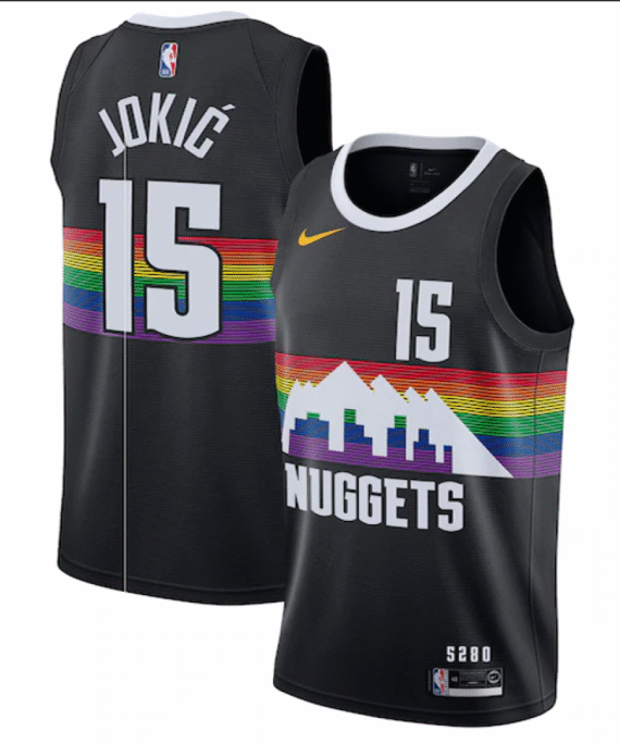 Nikola Jokić Basketball Jersey #15 Denver Nuggets 2019/20 Black City Edition