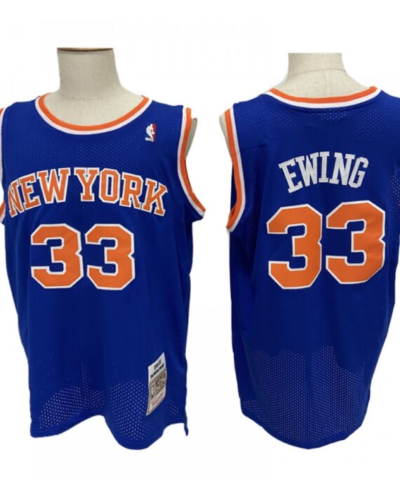Patrick Ewing Basketball Jersey #33 New York Knicks Blue Mitchell & Ness