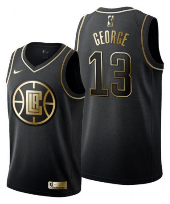 Paul George Basketball Jersey #13 Los Angeles Clippers 19/20 Black Golden Edition