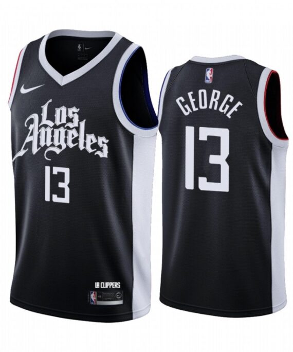 Paul George Basketball Jersey #13 Los Angeles Clippers 2021 Black City Edition
