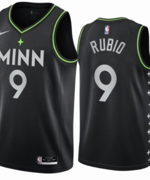 Ricky Rubio Basketball Jersey#9 Minnesota Timberwolves 2023 Black