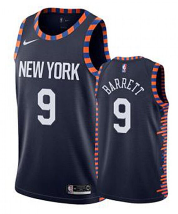 RJ Barrett Basketball Jersey #9 New York Knicks 19/20 Navy Blue Floral City Edition