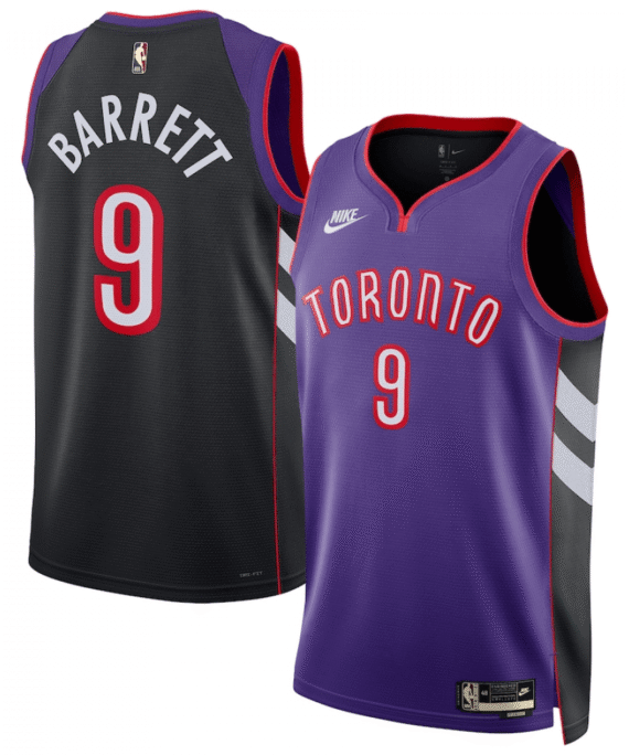 RJ Barrett Basketball #9 Jersey Toronto Raptors 2025 Purple