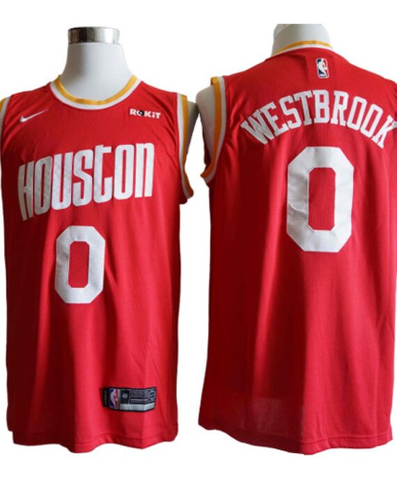 Russell Westbrook Basketball Jersey #0 Houston Rockets Red