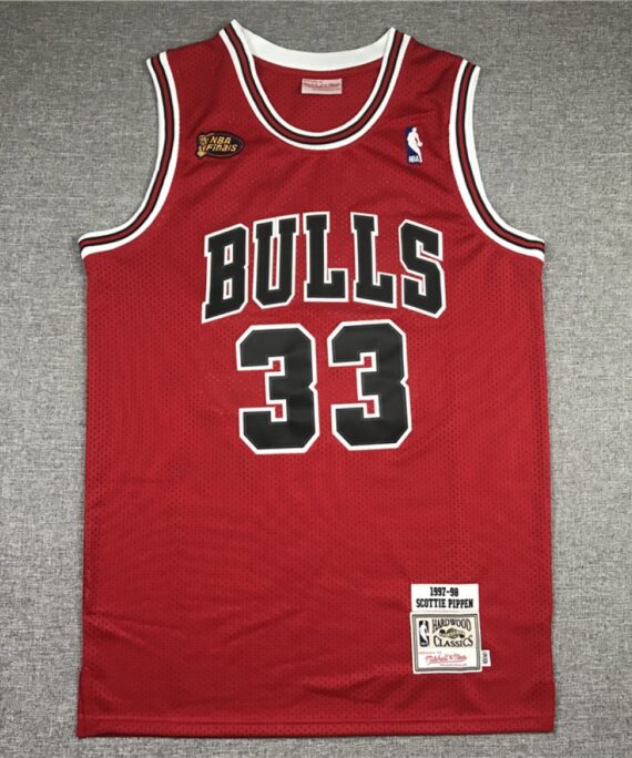 Scottie Pippen Basketball #33 Jersey Chicago Bulls Red The Final