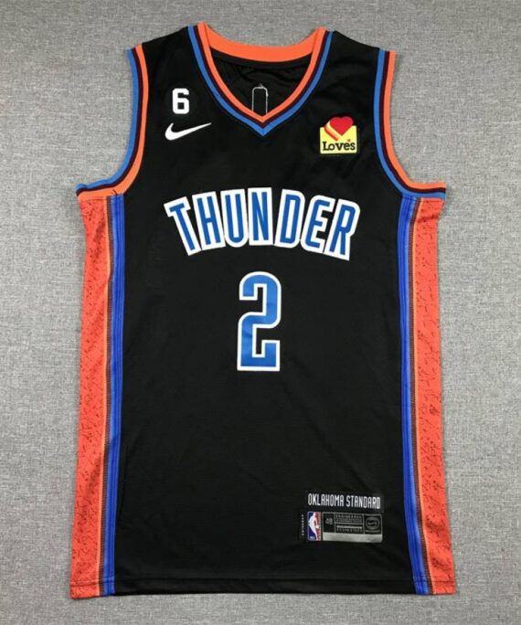 Shai Gilgeous-Alexander Basketball Jersey#2 Oklahoma City Thunder 2023 Black City Edition
