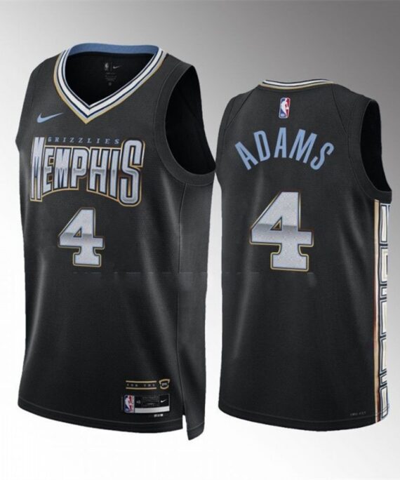 Steven Adams Basketball Jersey#4 Memphis Grizzlies 2023 Black City Edition