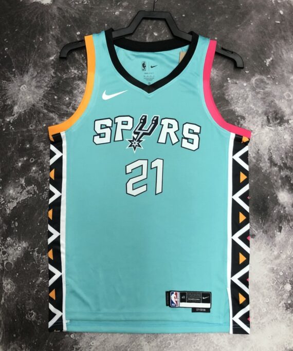 Tim Duncan Basketball Jersey#21 San Antonio Spurs 2023 Green City Edition