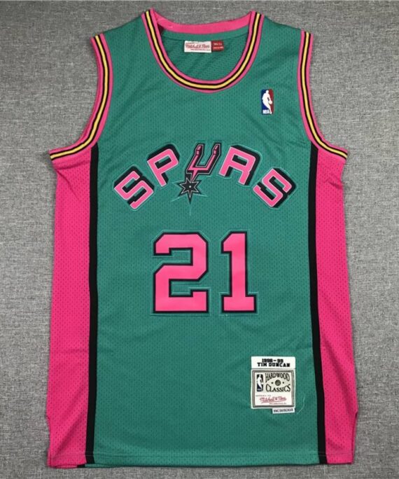 Tim Duncan Basketball Jersey#21 San Antonio Spurs Green Classic Edition