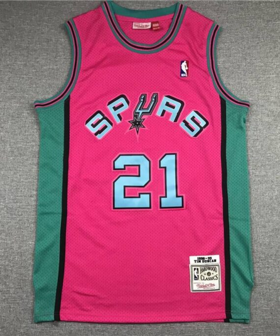 Tim Duncan Basketball Jersey#21 San Antonio Spurs Pink Classic Edition