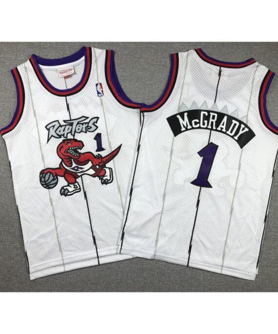 Tracy McGrady Basketball #1 Jersey Toronto Raptors Classic Edition White Child