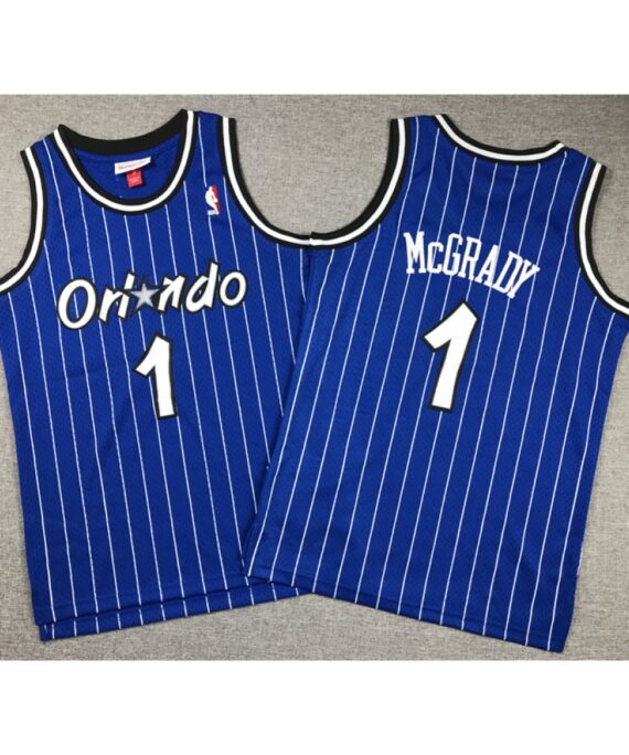 Tracy McGrady Basketball #1 Jersey Toronto Raptors Stripes White/Blue Child