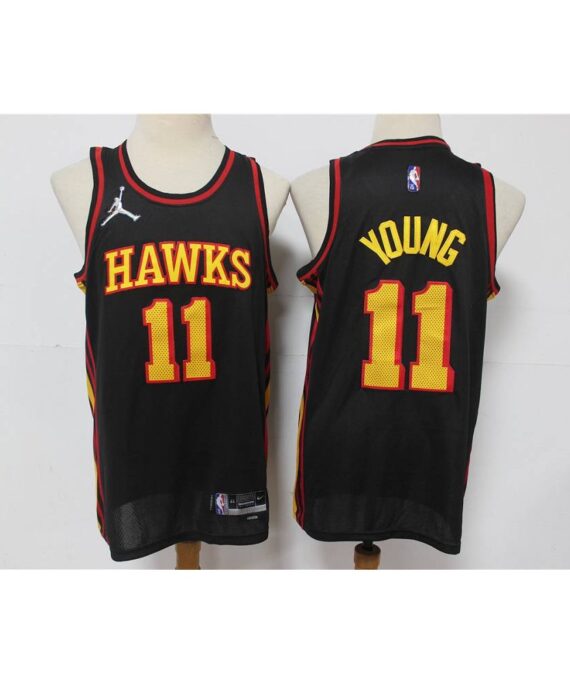 Trae Young Basketball Jersey #11 Atlanta Hawks Black