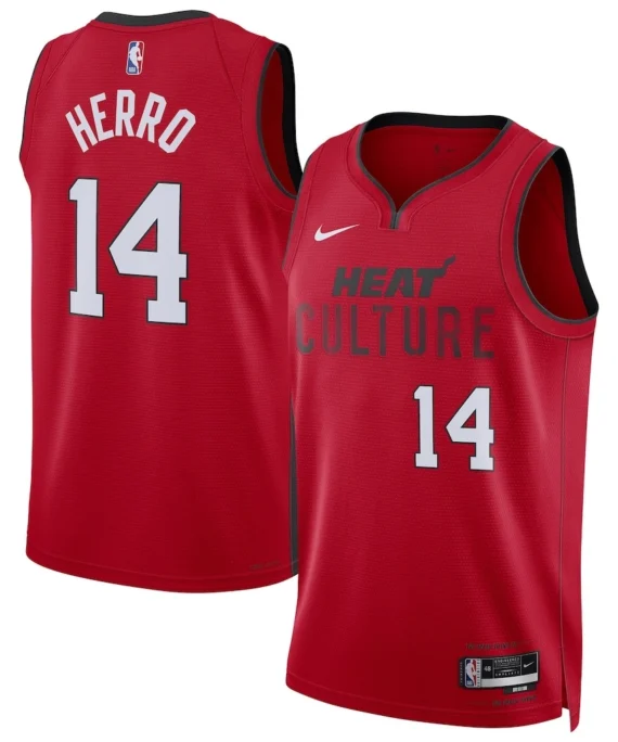 Tyler Herro Basketball Jersey #14 Miami Heat 2025 Red City Edition