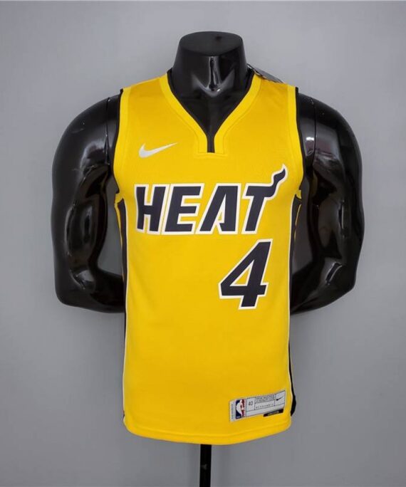 Victor Oladipo Basketball Jersey #4 Miami Heat 2021 Earned Edition Yellow