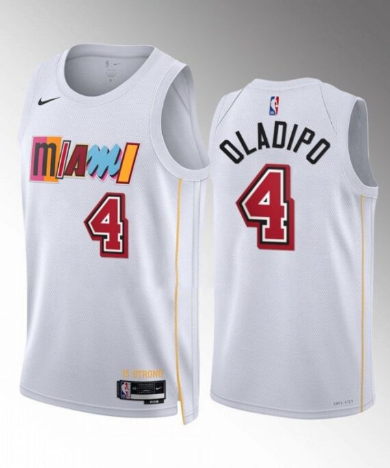 Victor Oladipo Basketball Jersey#4 Miami Heat 22/23 White City Edition