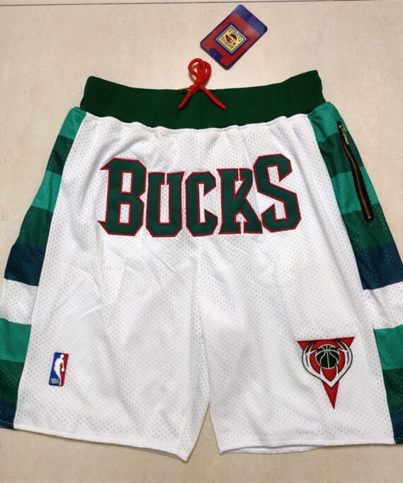 Milwaukee Bucks White Pocket Shorts