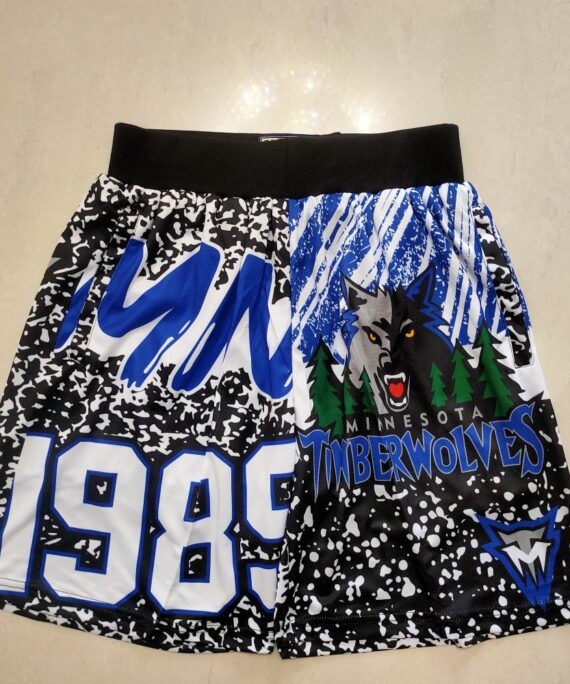 Minnesota Timberwolves MN Black Pocket Shorts