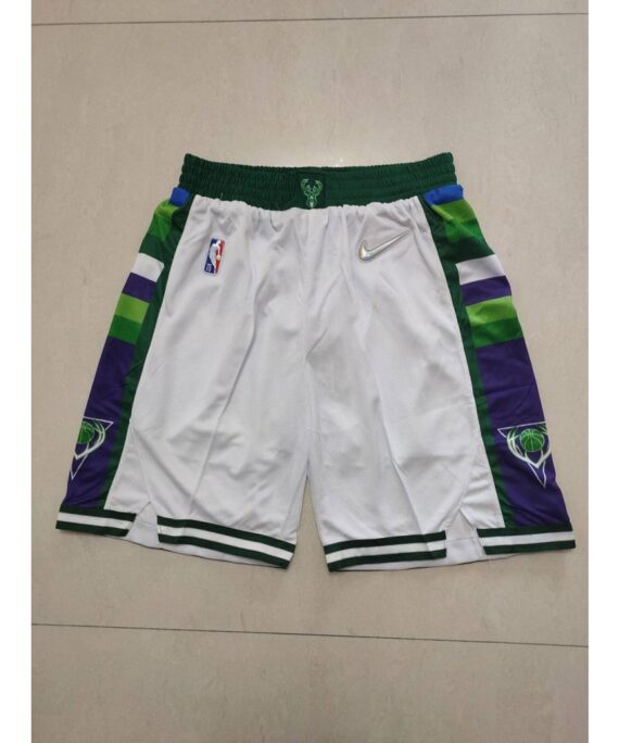Milwaukee Bucks 75th Anniversary Edition White Shorts