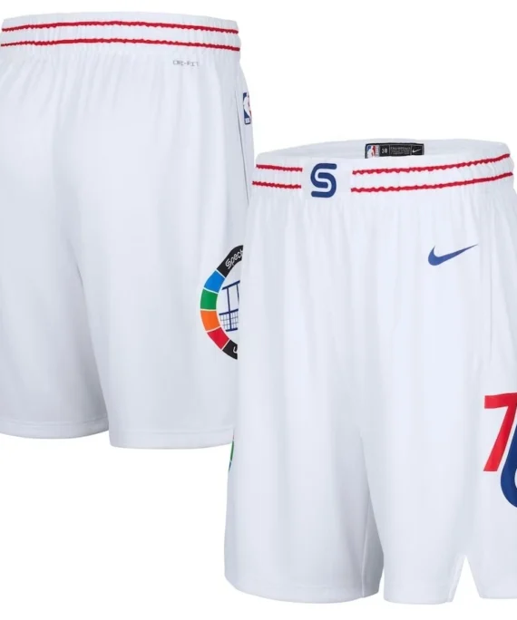 Philadelphia 76ers 2025 City Edition White Shorts