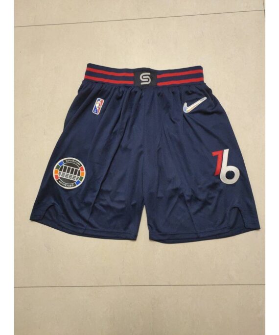 Philadelphia 76ers 75th Anniversary Edition Navy Blue Shorts