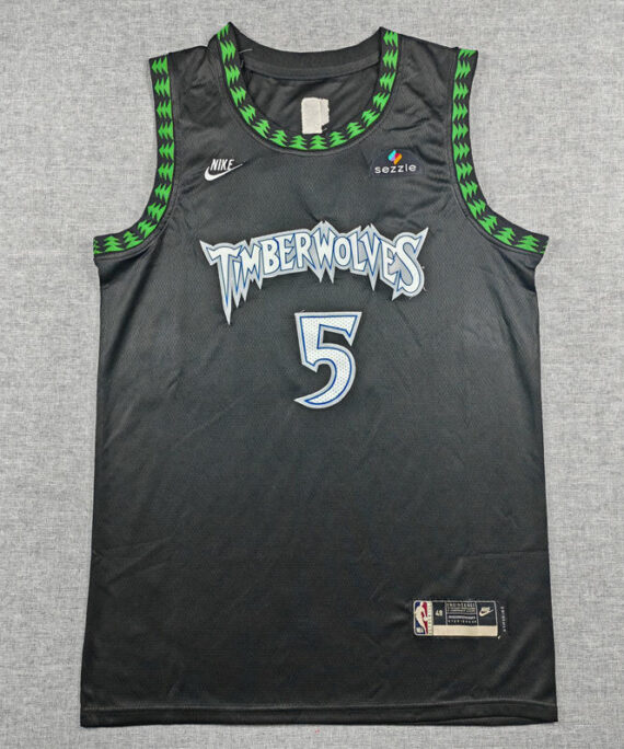 Anthony Edwards Basketball Jersey#5 Minnesota Timberwolves 2026 Black Classic Edition Kids