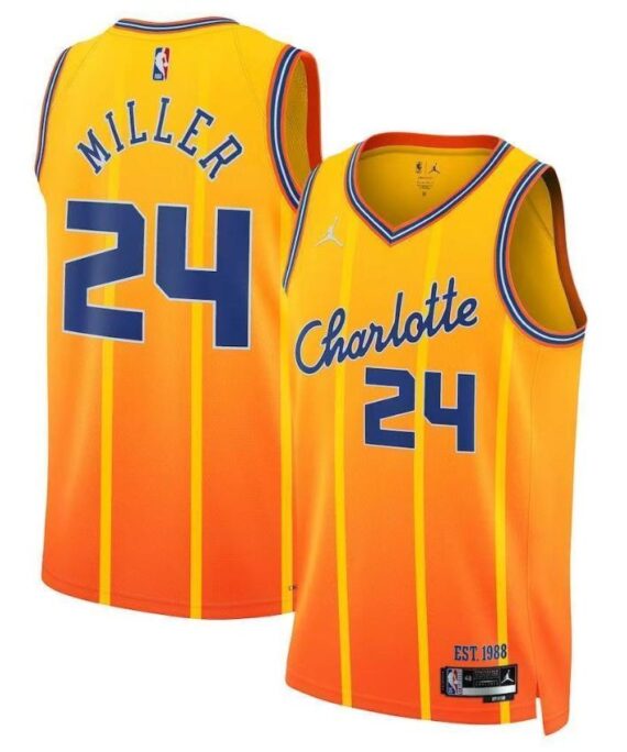 Brandon Miller Basketball Jersey#24 Charlotte Hornets 2026 Orange City Edition
